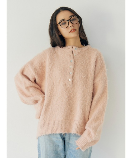 Ungrid（アングリッド） ニット セーター ヘンリーネック起毛ルーズ