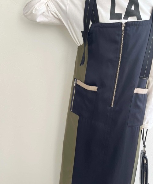 「Eimee Law」 サロペットスカート 38 カーキ レディース_画像7