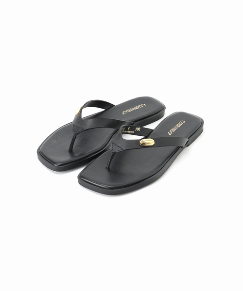 CAMINANDO 38 サンダル　未使用 CAMINANDO（カミナンド） ビーチサンダル 38 ブラック レディース