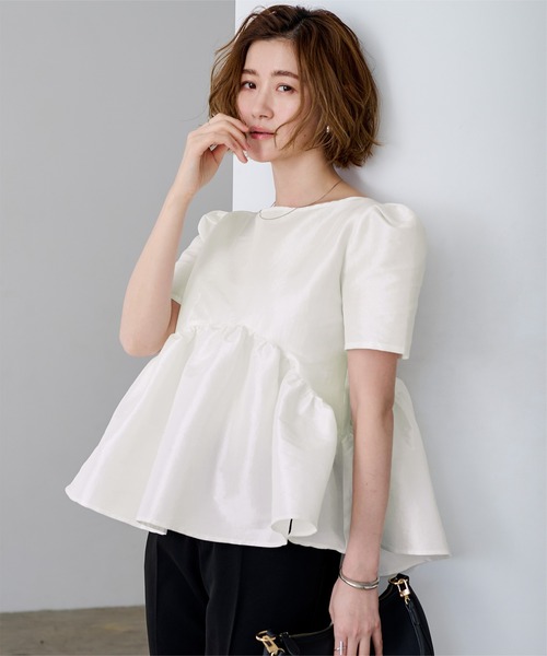 【美品】cavori カヴォリ　チューリップブラウス CAVORI