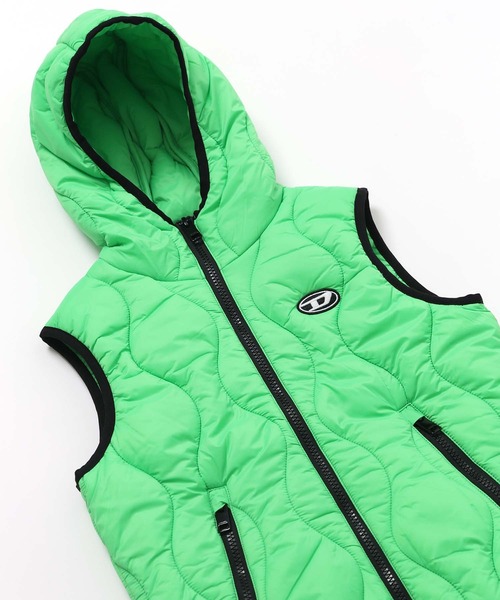 ベスト 入学式 DIESEL（ディーゼル）Kids ＆ Junior ワンポイントブランドロゴフードキルティングベスト キッズ 子供服 男の子 女の子の画像
