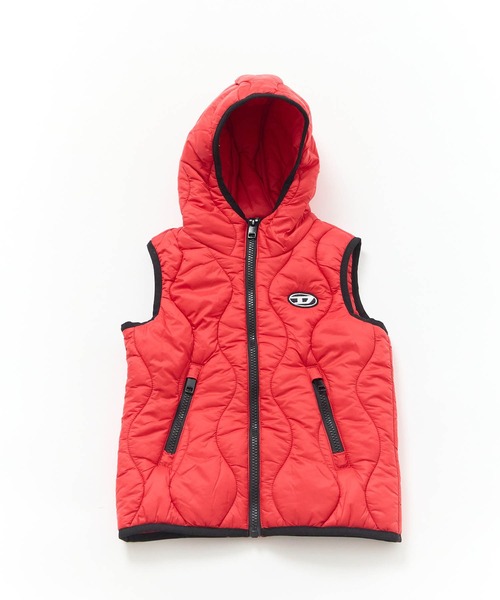 ベスト 入学式 DIESEL（ディーゼル）Kids ＆ Junior ワンポイントブランドロゴフードキルティングベスト キッズ 子供服 男の子 女の子の画像
