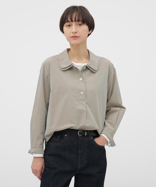 マーガレットハウエル　麻　五分袖 シャツ MARGARET HOWELL（マーガレットハウエル） ブラウス シャツ CHAMBRAY