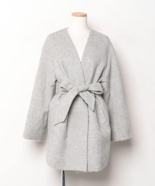 UNTITLED（アンタイトル） ノーカラーコート 02 ライトグレー