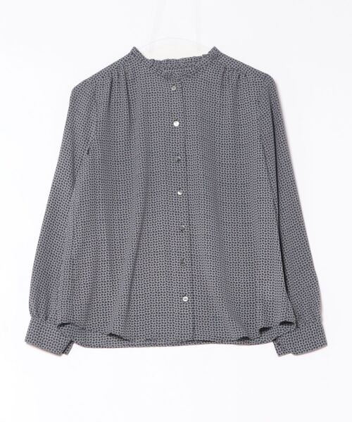 【NEW】ニューヨーカー（NEWYORKER）/ジオメトリックプリント スタンドフリルブラウス NEWYORKER（ニューヨーカー） ブラウス シャツ ジオメトリックプリント