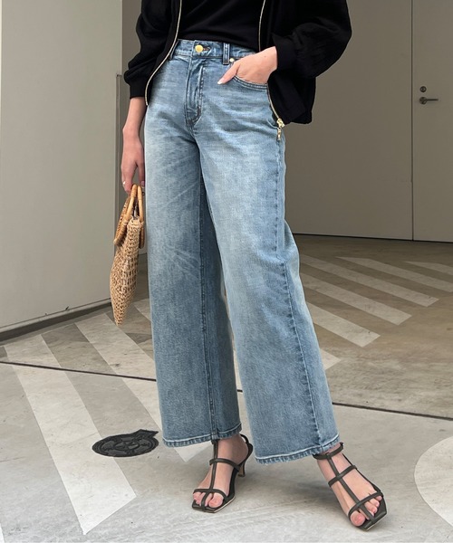 「Chez toi」 デニムパンツ S サックスブルー レディース_画像5