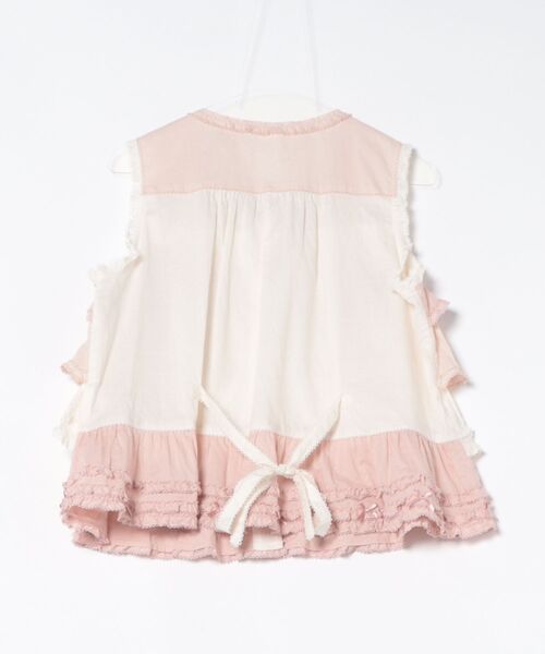 PINK HOUSE（ピンクハウス） ブラウス シャツ 配色フリルノースリーブ