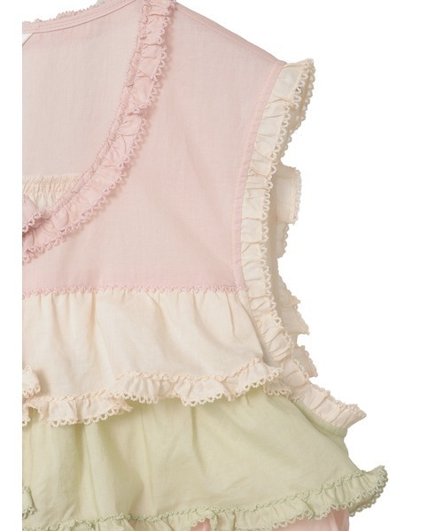 【高級】PINKHOUSE　チュニック　ノースリーブ　レース　フリフリ　薄紫 高級】PINKHOUSE チュニック ノースリーブ レース フリフリ 薄紫 高級