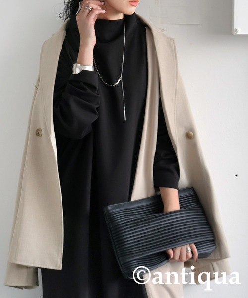 antiqua（アンティカ） 長袖ワンピース ONESIZE ブラック レディース