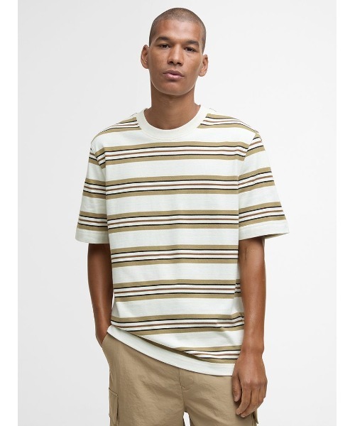 たつ様【新品】Barbour バブアー 長袖シャツ サイズM ベージュ Barbour（バブアー） tシャツ Sandwick ボーダー Tシャツ メンズ