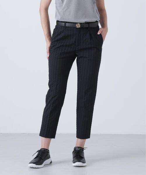 パンツ 千鳥楊柳ストレッチパンツ (WOMENS) レディース