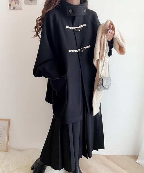 「Java」 ダッフルコート LARGE ブラック レディース_画像2