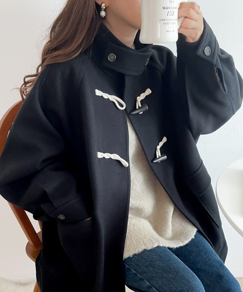 「Java」 ダッフルコート LARGE ブラック レディース_画像5