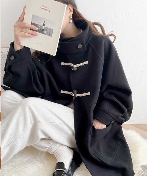 「Java」 ダッフルコート LARGE ブラック レディース_画像7