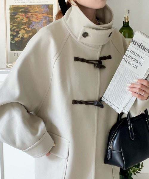 「Java」 ダッフルコート LARGE ブラック レディース_画像9