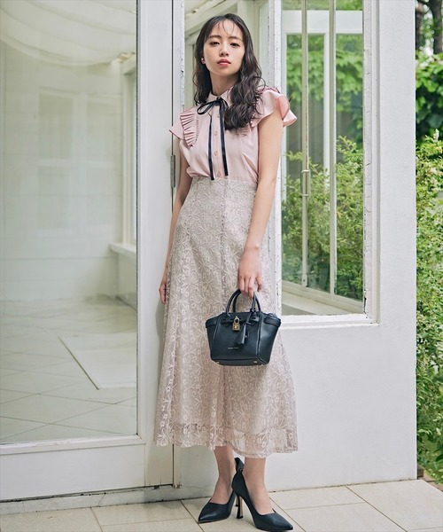 「SWINGLE」 フレアスカート SMALL ベージュ レディース_画像2