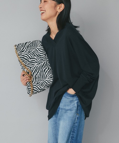 「RIVE DROITE」 長袖ニット FREE ダークグレー レディース_画像3