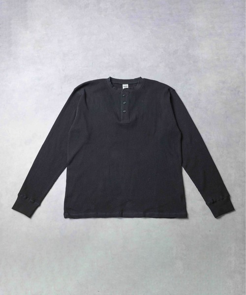 B.I.D. ヘンリーネック tシャツ 「ワッフル ヘンリーネックロング
