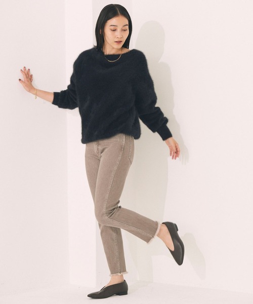 「BABYLONE」 デニムパンツ 36inch モカ レディース_画像8