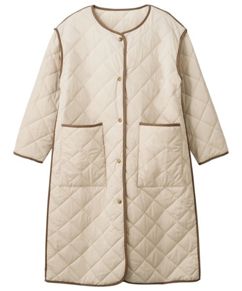 「GeeRA」 ノーカラーコート X-LARGE アイボリー レディース_画像4