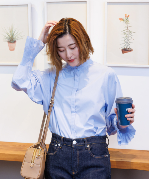 「Rouge vif」 長袖ブラウス フリー ネイビー レディース_画像4