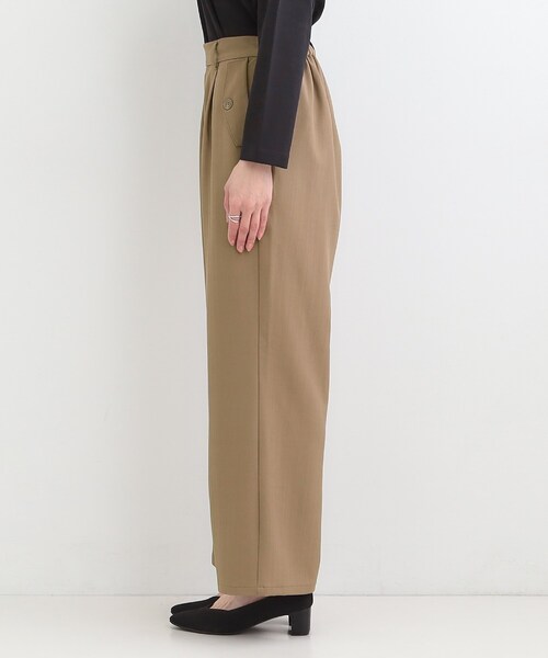 ワイドパンツ パンツ 「洗濯機可/S-LL」フラップポケットがアクセント ヘリンボーンワイドパンツ レディース | SHOO・LA・RUE | 17