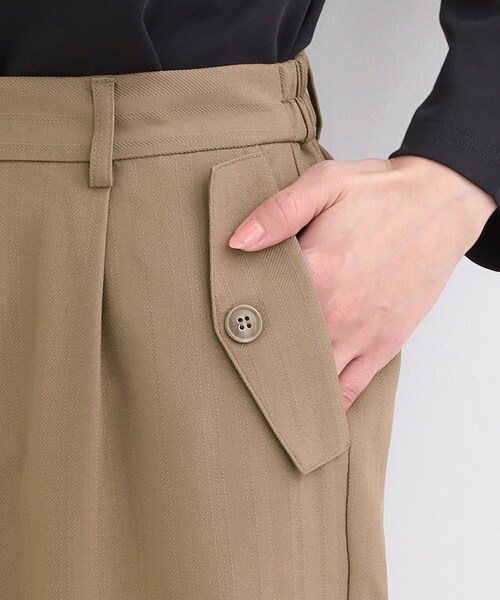 ワイドパンツ パンツ 「洗濯機可/S-LL」フラップポケットがアクセント ヘリンボーンワイドパンツ レディース | SHOO・LA・RUE | 21