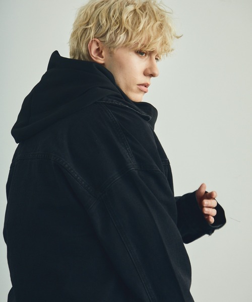 「Shoowtime」 デニムジャケット MEDIUM ブラック メンズ_画像8
