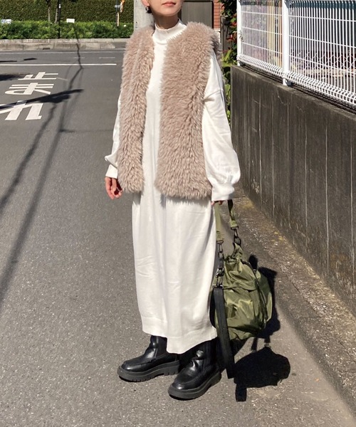 「CORNERS」 ニットワンピース M アイボリー レディース_画像8