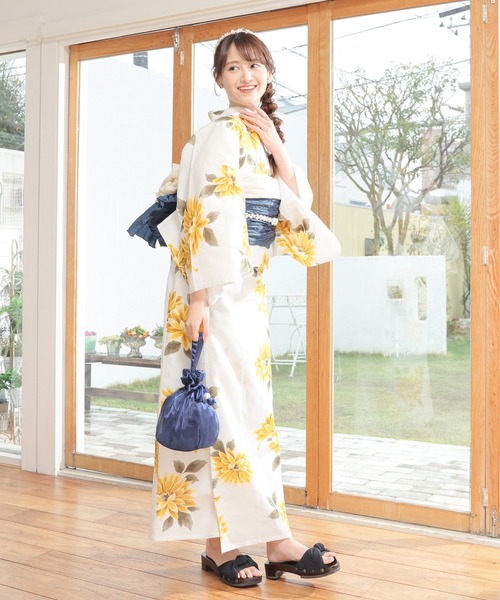 【れもん】浴衣 セパレート レディース Honeys セット Honeys（ハニーズ） 浴衣 セパレート浴衣（スカートタイプ