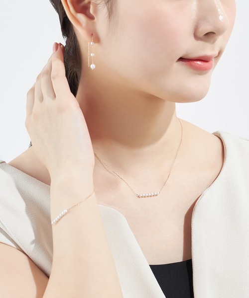 ピアス K10YG 淡水パール ピアス レディースの画像