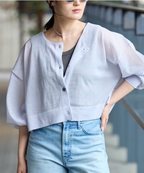 tシャツ 「追加/UVカット」テレコストレッチフレンチノースリーブ レディース | IENA | 08