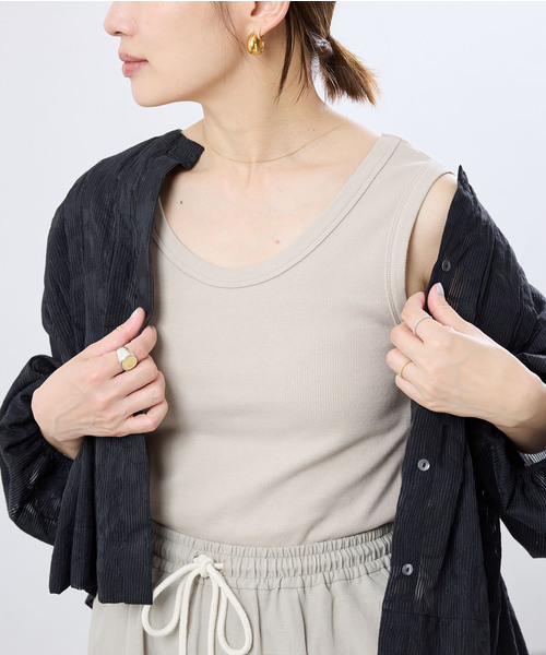tシャツ 「追加/UVカット」テレコストレッチフレンチノースリーブ レディース | IENA | 10