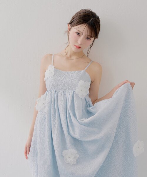 kumi　ソイネショップ Chico（チコ） ワンピース 「SALON by Chico」3Dフラワージャガード