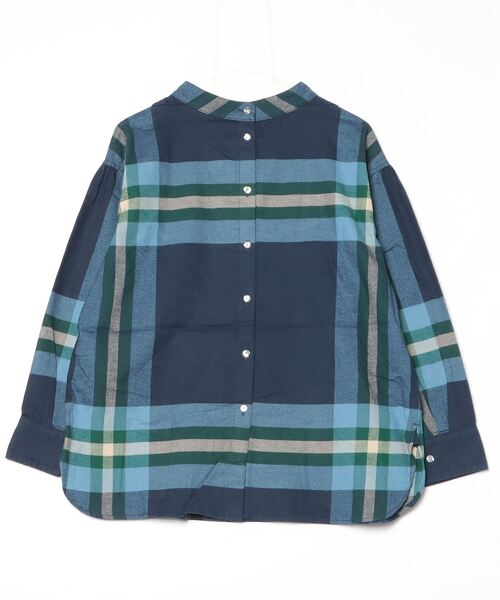 「BEAMS BOY」 長袖ネルシャツ ONE SIZE ネイビー レディース_画像2