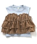tシャツ ノースリーブシアードッキングトップス...の詳細画像4