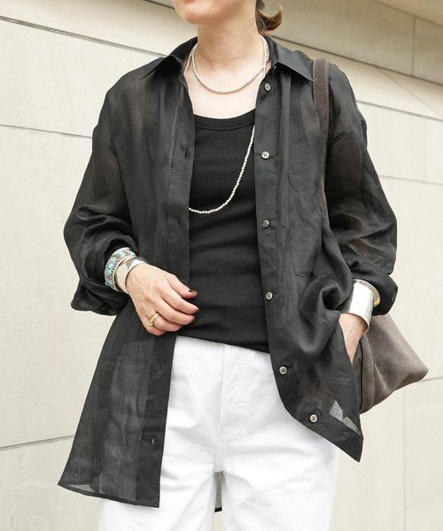 Deuxieme Classe（ドゥーズィエムクラス） ブラウス シャツ *Sheer