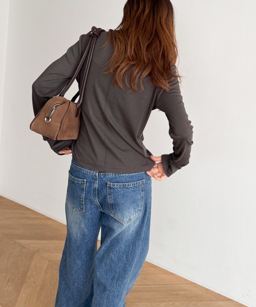 「CANAL JEAN」 長袖カットソー ONE SIZE ホワイト レディース_画像2
