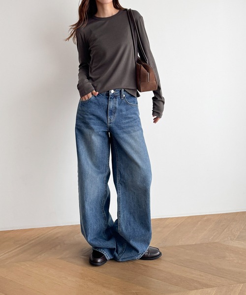 「CANAL JEAN」 長袖カットソー ONE SIZE ホワイト レディース_画像3