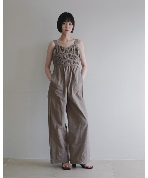 サロペット・オーバーオール・オールインワン anuke Cotton Gather Combinaison anuke（アンヌーク） オールインワン Gather Wide Combinaison