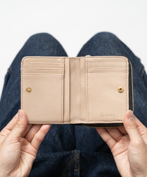【Gカード付き・美品✨】プラダ　二つ折り財布　サフィアーノ　ラウンドファスナー MURA 財布 ツートンカラー サフィアーノ＆ゴートレザー