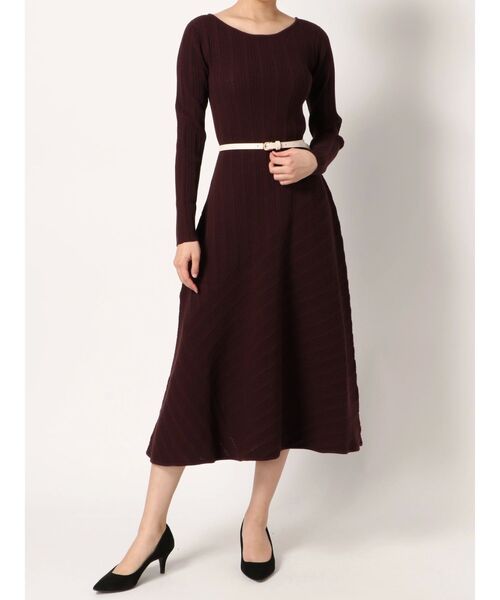 ワンピース ベルト付ロングスリーブパッチワークニットワンピース Zozotown Paypayモール店 通販 Paypayモール