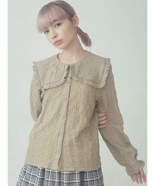 シャツ Paypayモール店 通販 Paypayモール ブラウス ジャガードセーラーカラーブラウス Zozotown 新品超歓迎 Itedgenews Ng
