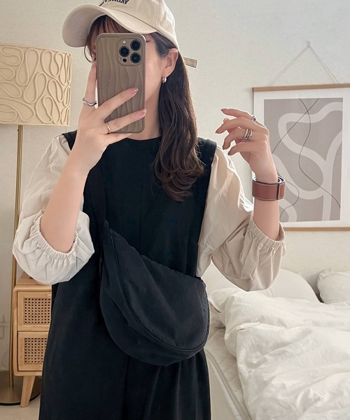 classicalelf（クラシカルエルフ） ワンピース 旬顔、ぽわん袖。異素材