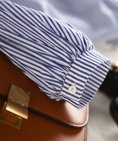 ブラウス シャツ ストライプルーズシルエットシャツ レディース Loose silhouette striped shirt / ルーズシルエットストライプ