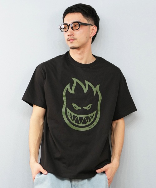スピットファイヤ ロゴTシャツ 古着 スケーター Mサイズ　ストリート 90's SPITFIRE/スピットファイア ビッグヘッドプリントTシャツ
