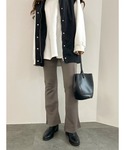 パンツ 裏起毛フレアストレッチパンツ / 裏起...の詳細画像3