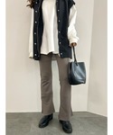 パンツ 裏起毛フレアストレッチパンツ / 裏起...の詳細画像1