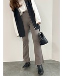パンツ 裏起毛フレアストレッチパンツ / 裏起...の詳細画像4