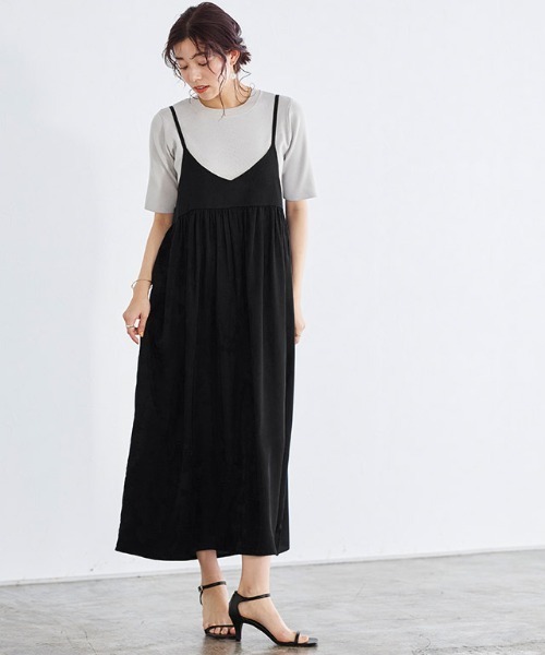Pierrot（ピエロ） ワンピース 2wayギャザー切り替えキャミワンピース